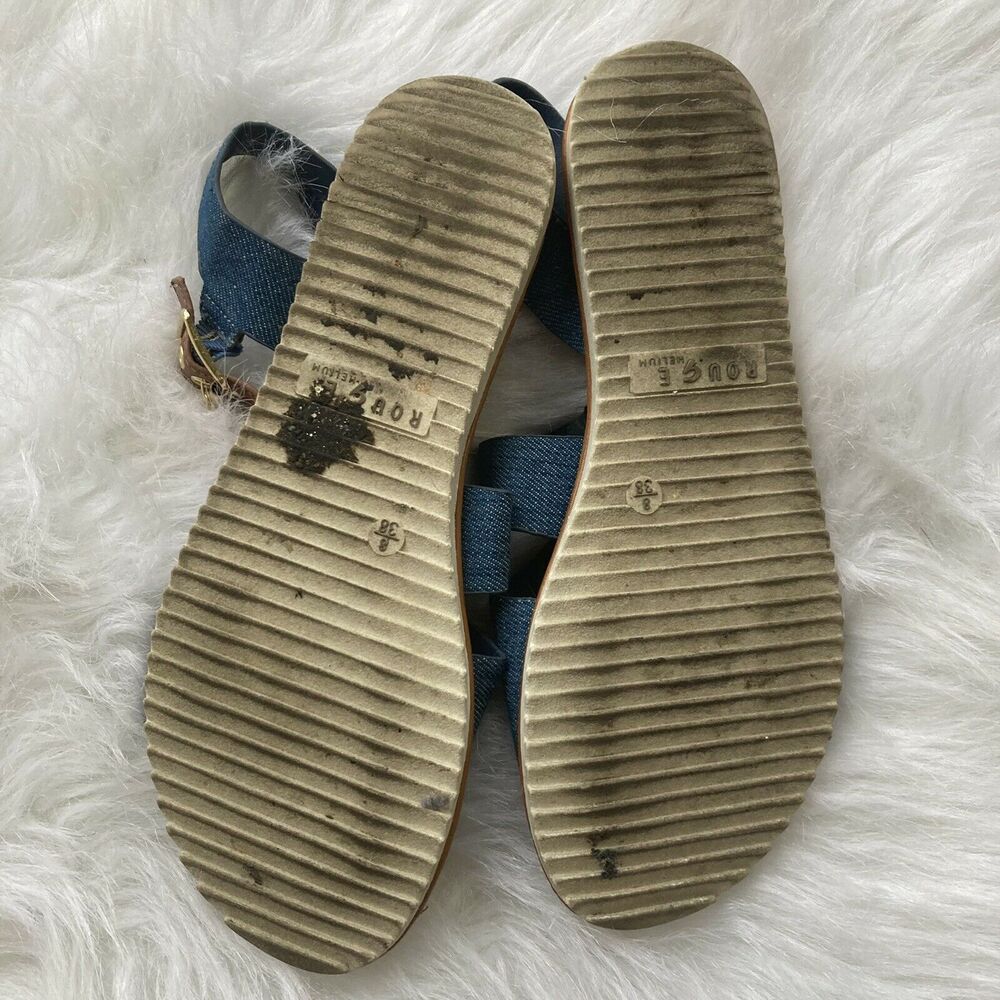 Rogue Helium Strappy Shoe Sandal Womens Size 8M Blue Denim Summer Spring - Picture 6 of 7